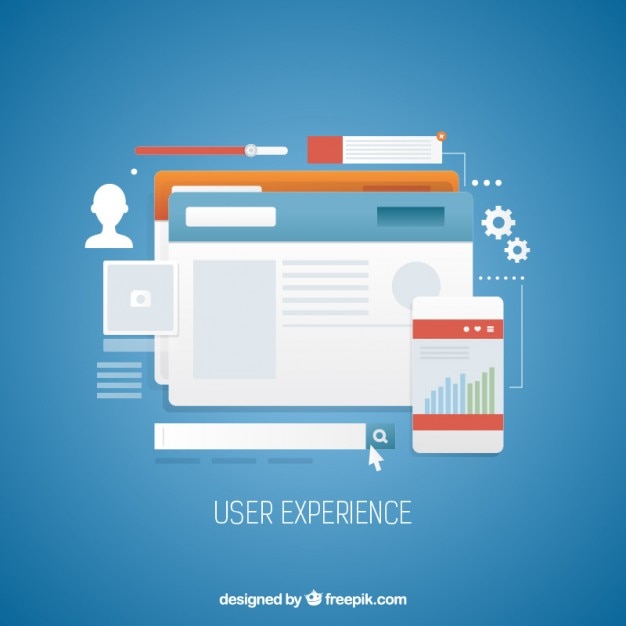 Download Free Vector | User experience with web design elements