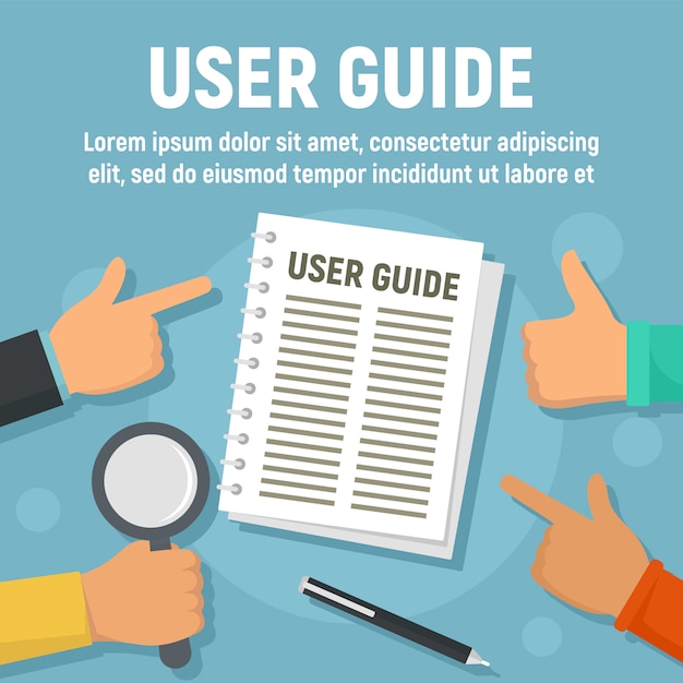 User guide paper template, flat style | Premium Vector