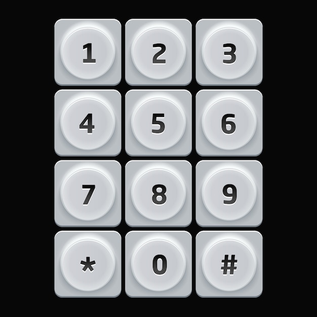 User interface keypad for phone Premium Vector