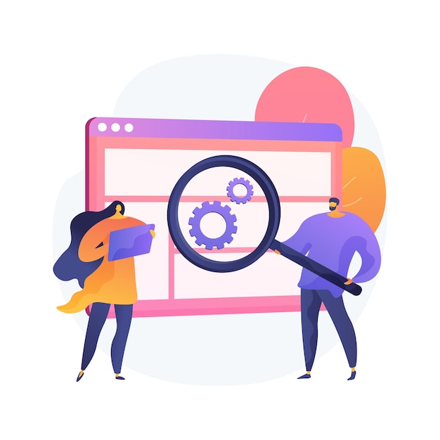 User research abstract concept illustration. design project, online survey, reports and analytics, user experience, data and feedback, design agency, focus group, testing Free Vector