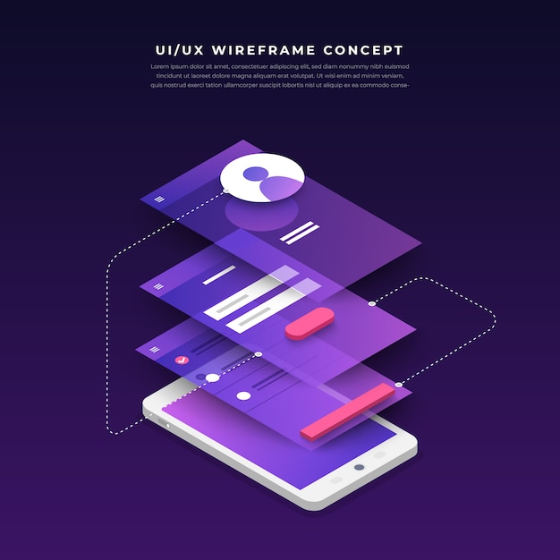 Ux ui flowchart Premium Vector