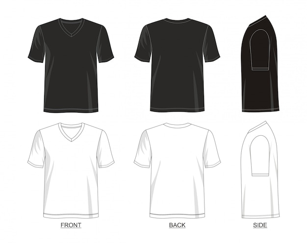 Download Premium Vector V Neck T Shirt Template