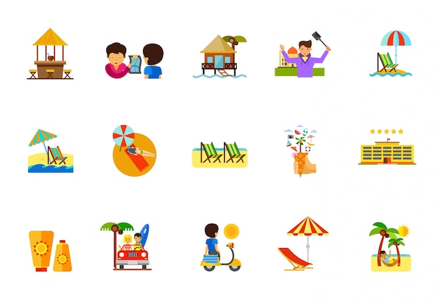 Vacation icon set