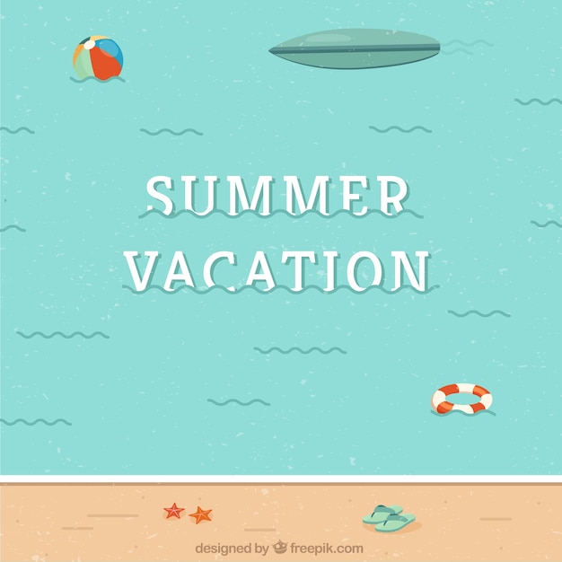 Vacation in the beach elements grunge
background