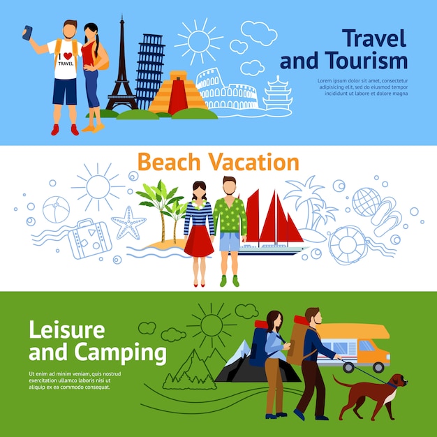 Vacation Options Banners Set
