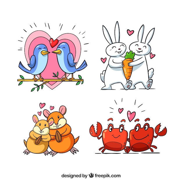 Download Valentine animal couple collection Vector | Free Download