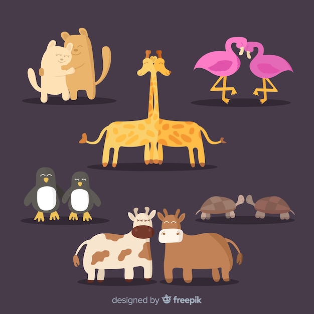 Download Valentine animal couple collection | Free Vector
