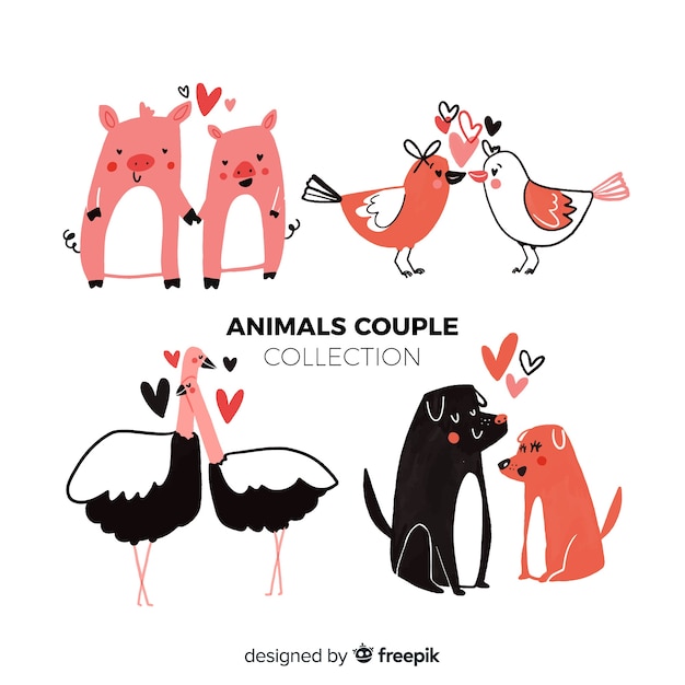 Download Valentine animal couple collection Vector | Free Download