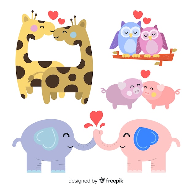 Download Valentine animals pack Vector | Free Download