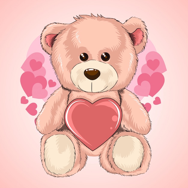 teddy with love heart