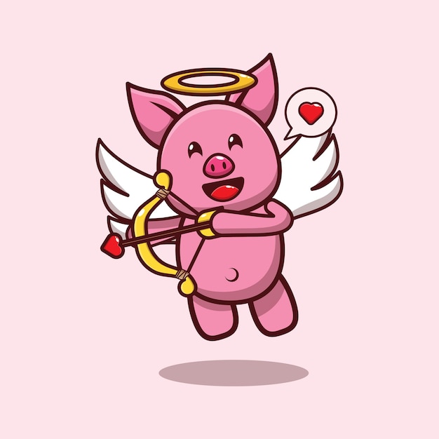 Download Premium Vector | Valentine design of cute pig with a love ...