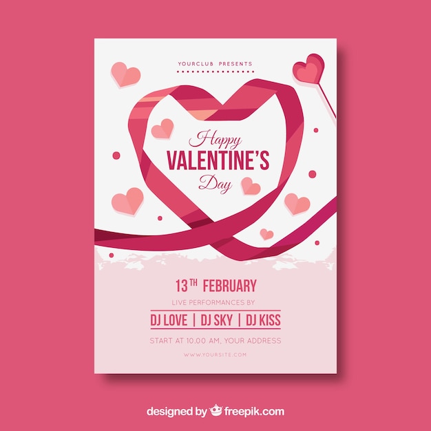 Valentine flyer concept Vector | Free Download