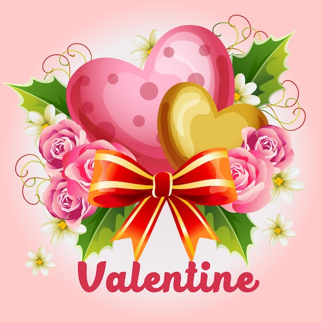 Premium Vector | Valentine Illustration With Cute Heart