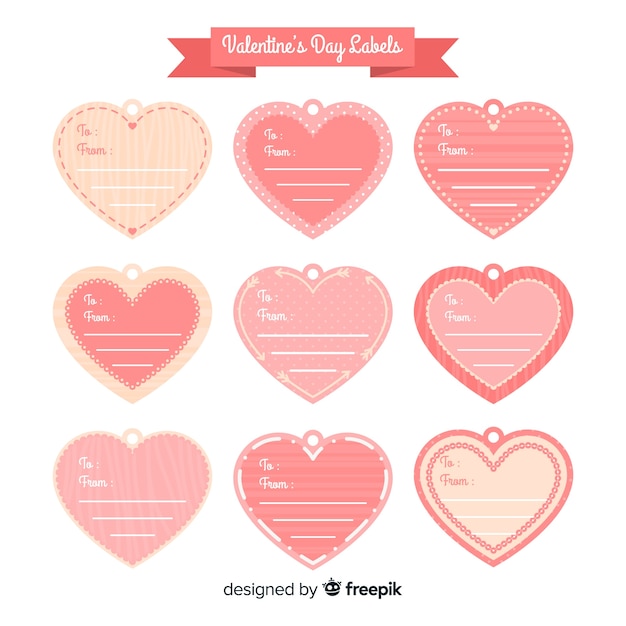 Free Vector | Valentine label template collection