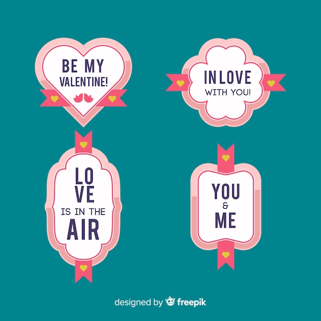 free-vector-valentine-label-with-ribbon-pack