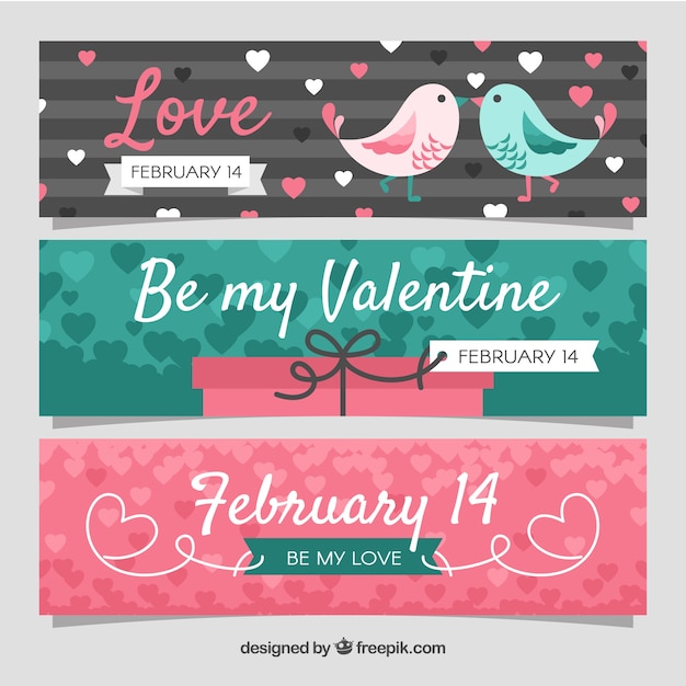 Download Valentine love banners Vector | Free Download