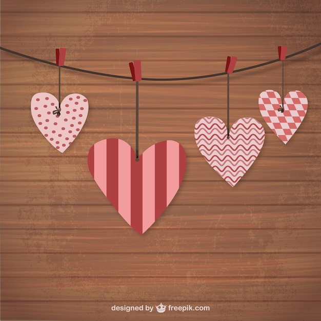 Valentine paper hearts