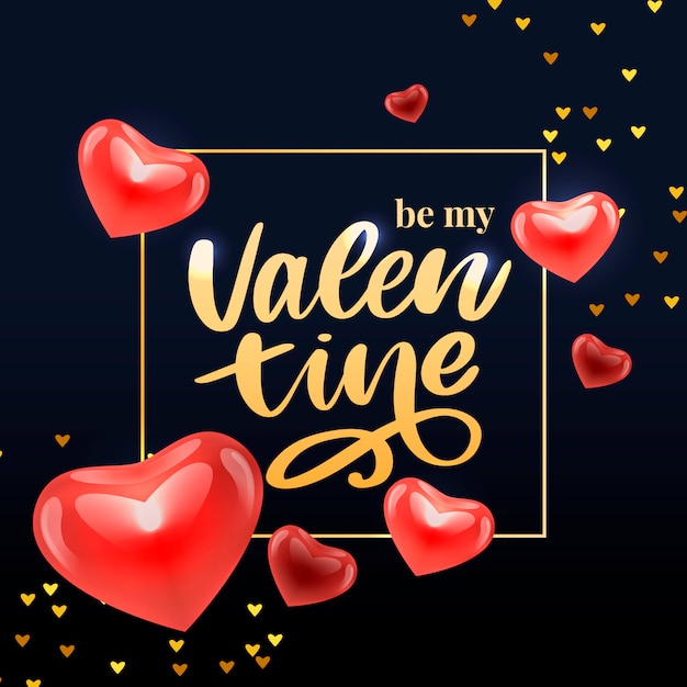 Premium Vector | Valentine poster, card, label, banner letter slogan