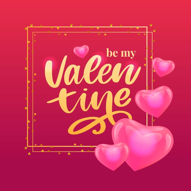 Premium Vector | Valentine poster, card, label, banner letter slogan