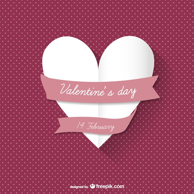 Valentine\'s card with paper heart