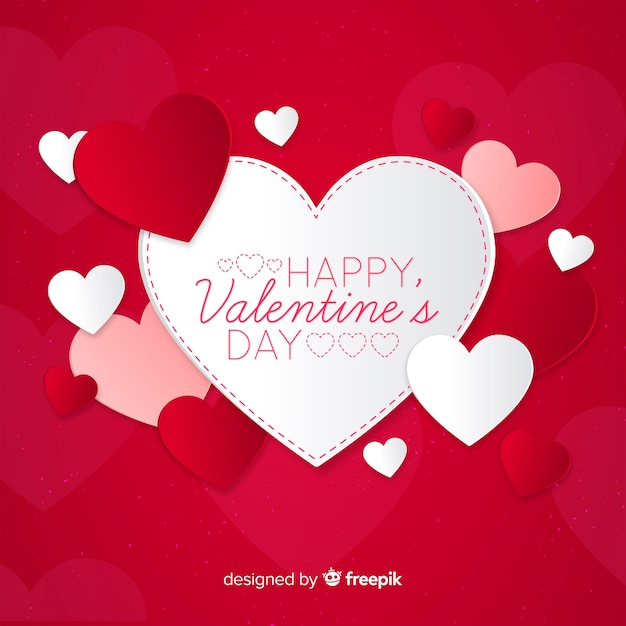 Free Vector | Valentine's day background in paper style