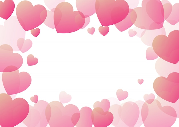 Download Valentine's day background with hearts border | Free Vector