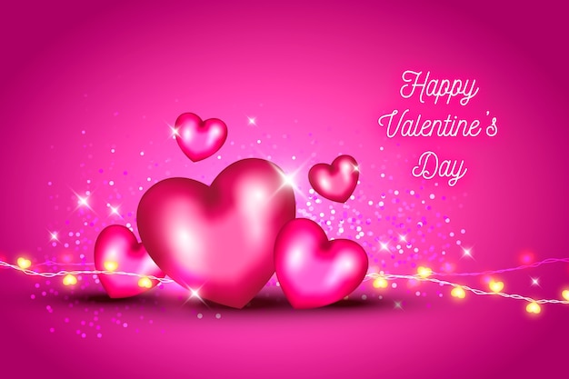 Free Vector | Valentine's day background with hearts and glitter