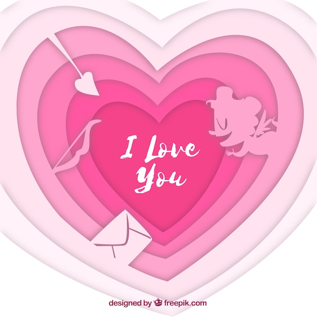 Valentine\'s day background with paper\
heart