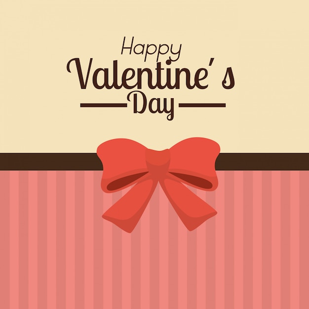 Valentine's day background with red bow Free Vector