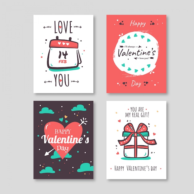 Premium Vector | Valentine's day card template