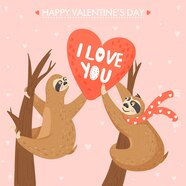 Premium Vector Valentine s Day Card With Sloths