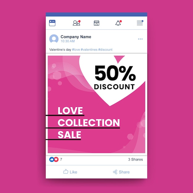 Free Vector Valentine S Day Facebook Post Template