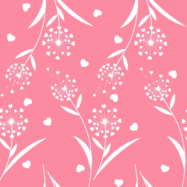 Premium Vector | Valentine's day floral seamless pattern.