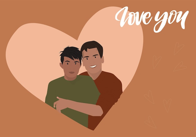 Premium Vector Valentines Day Gay Couple Vector Illustration 5516