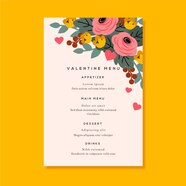 Free Vector Valentine s Day Menu Template In Flat Design