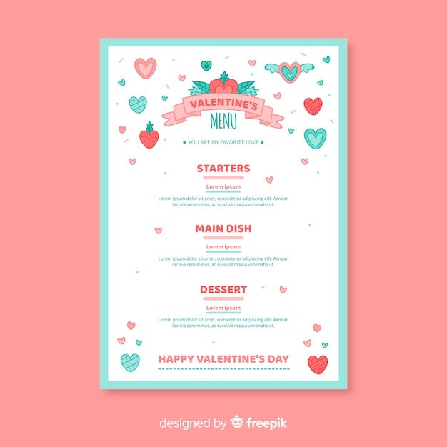 Free Valentine Menu Templates