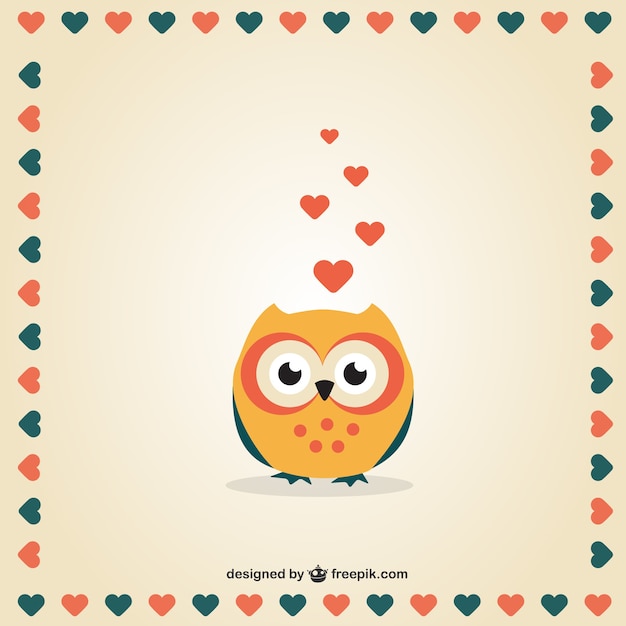 Download Free Vector | Valentine's day owl