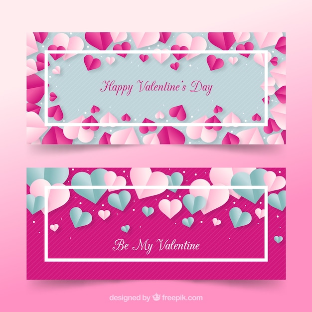 Valentine\'s day sale banners