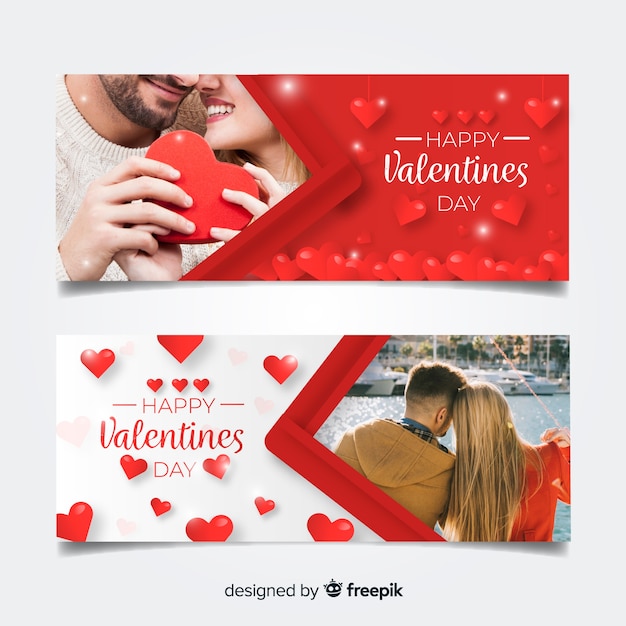 Free Vector | Valentine's day web banner collectio