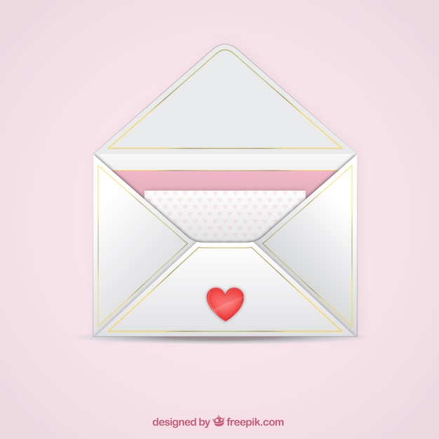 Valentine's letter in envelope