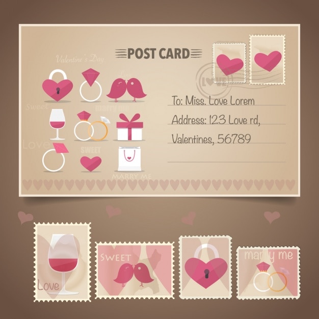 Valentine\'s postcard design