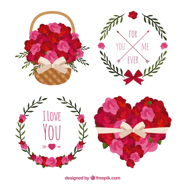 Valentine wreath and bouquet collection