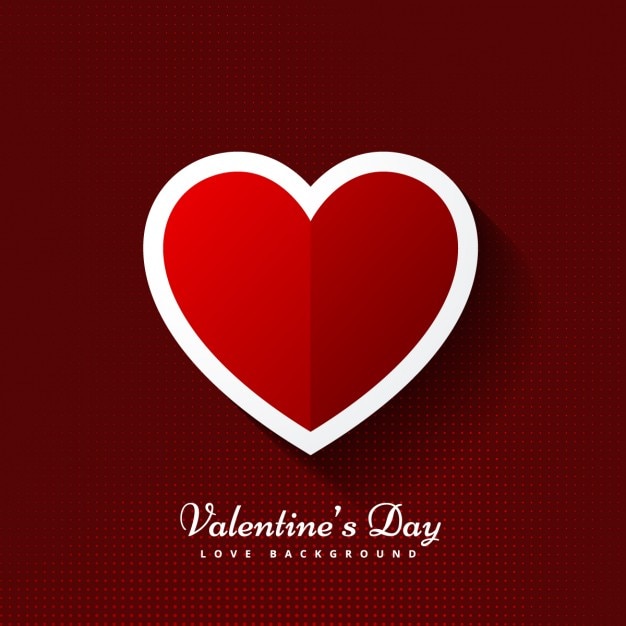 Valentines background with heart in flat\
design