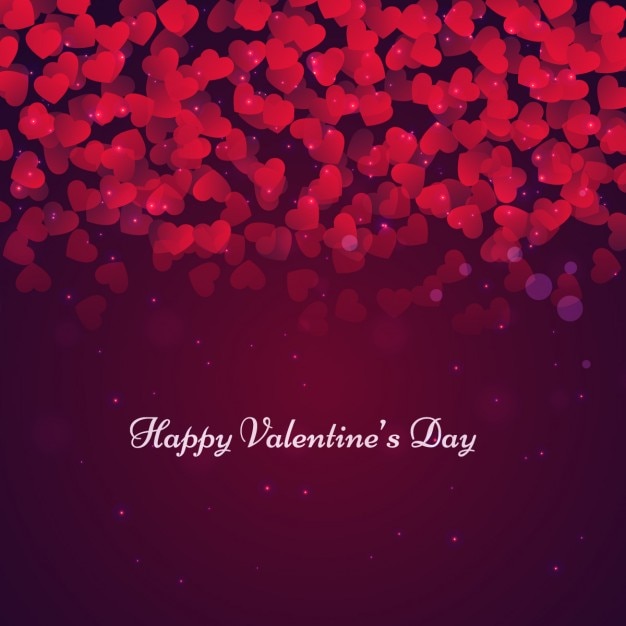 Valentines background with hearts in bokeh\
style