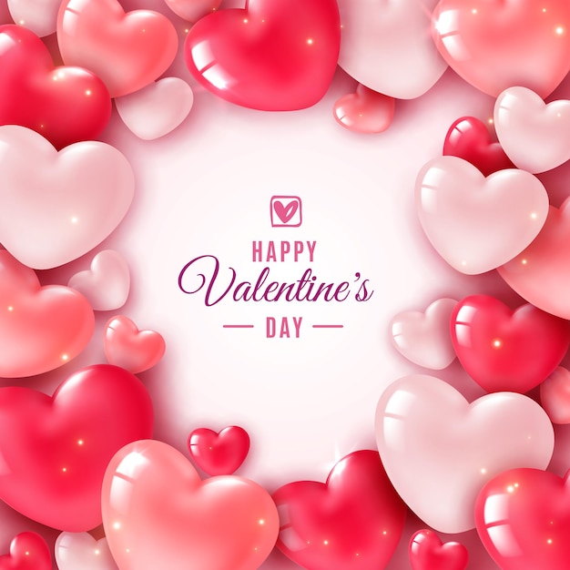 Premium Vector | Valentines day 3d hearts