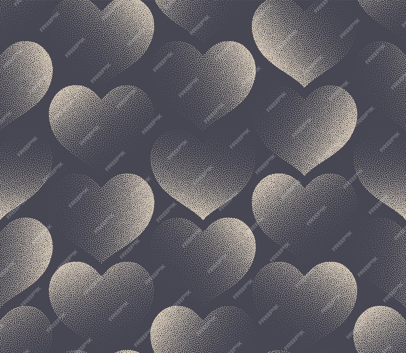 Premium Vector Valentines Day Aesthetic Background Vector Stipple Hearts Classic Seamless 6268