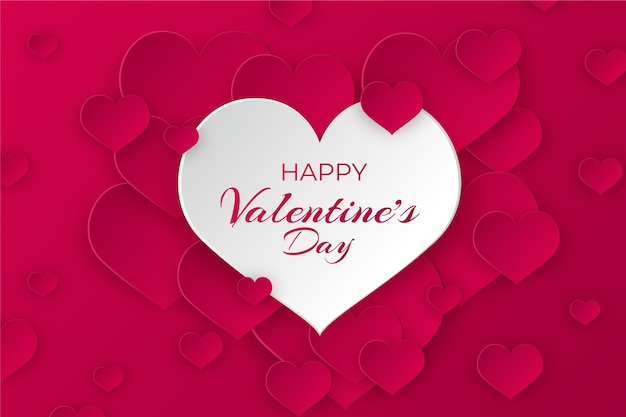 Free Vector | Valentines day background in paper style