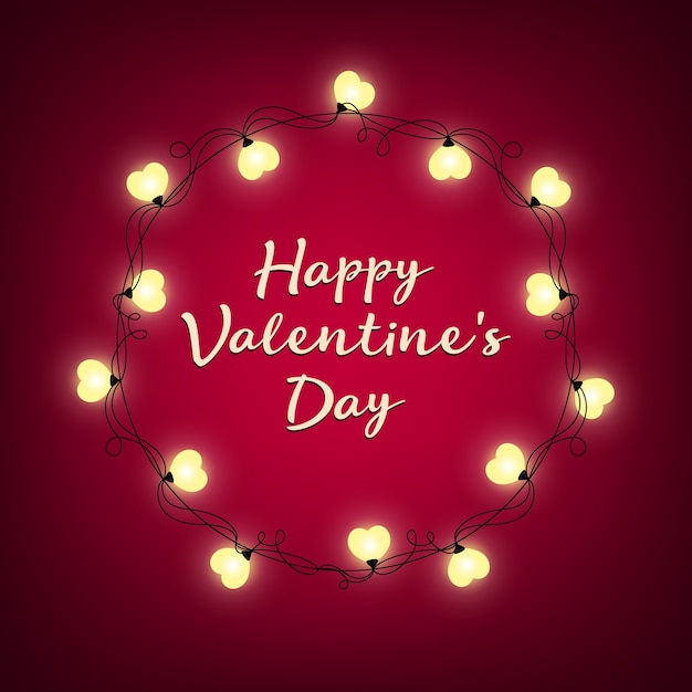 Valentines day background. vector retro light sign. heart ...