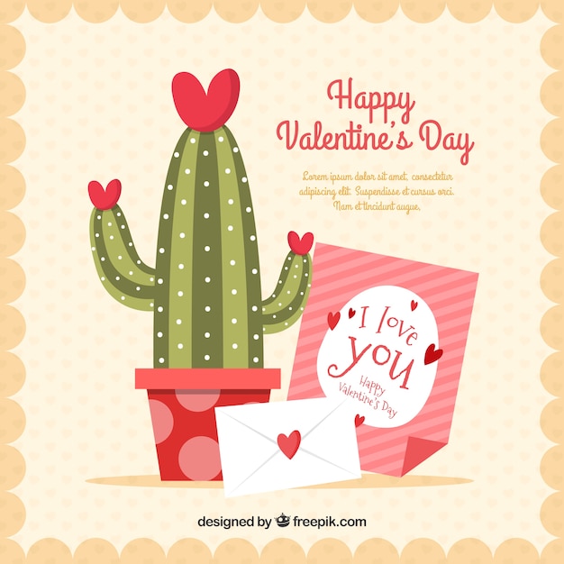 free-vector-valentines-day-background-with-cactus