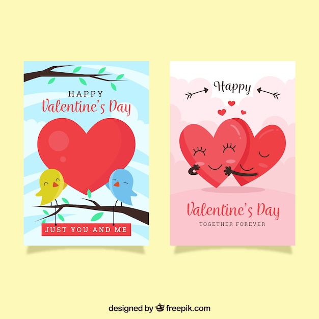 Free Vector | Valentines day card template with hearts